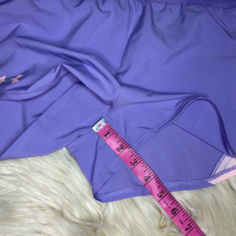 Under Armour Fly by lavender/pink athletic shorts girls XL - Picture 6 of 6